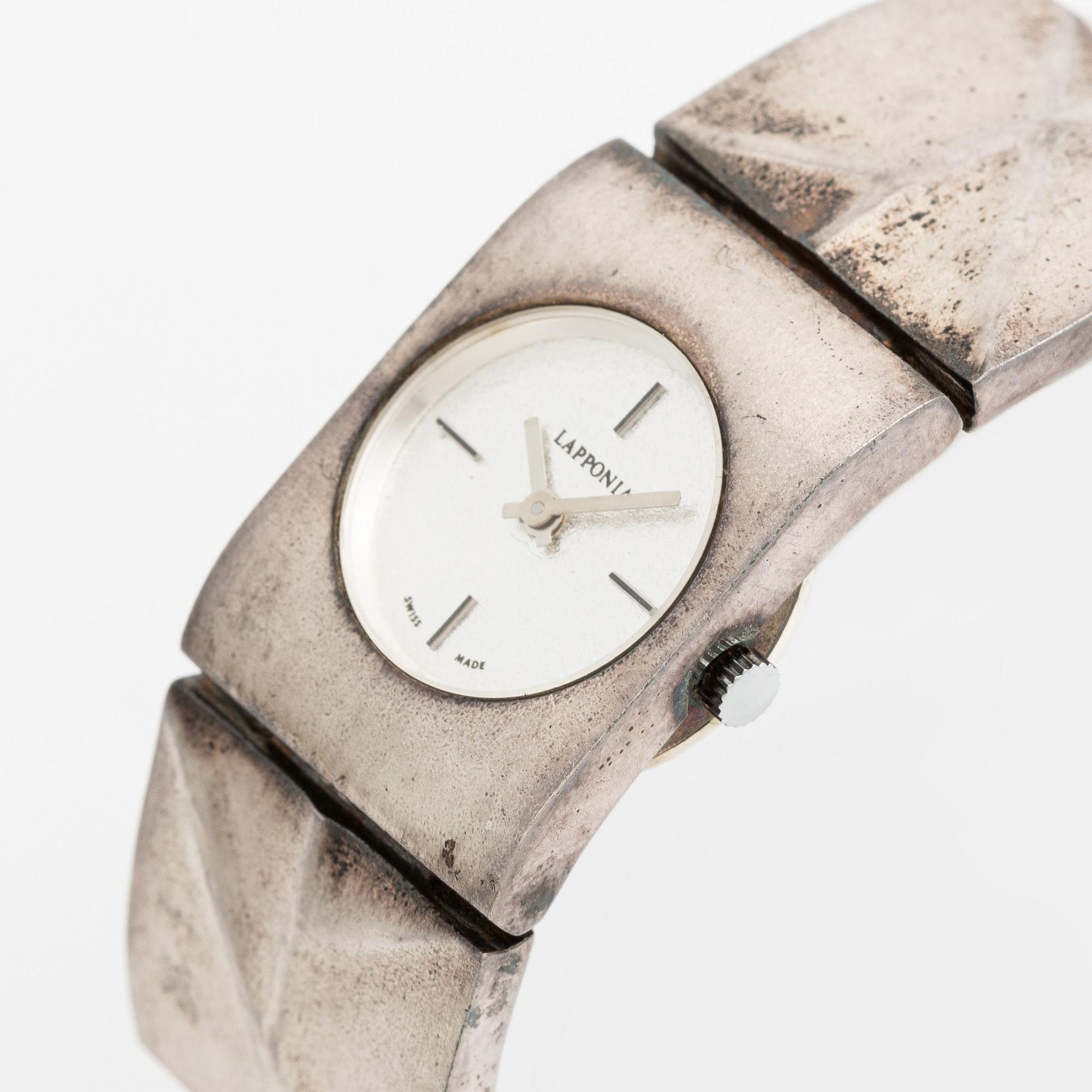 Lapponia, wristwatch, sterling silver, Finland 1982.