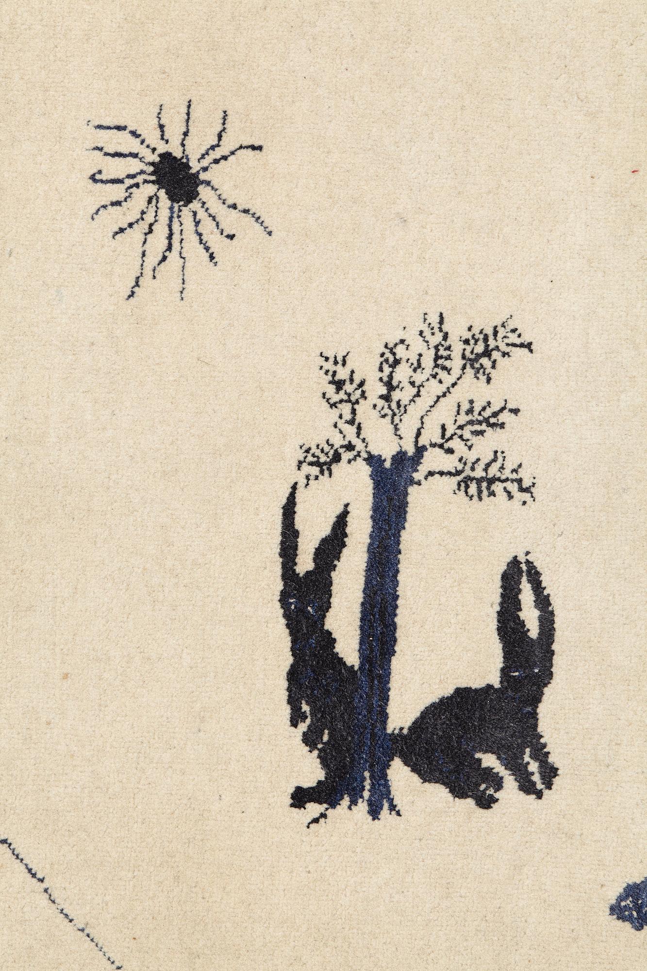 Suzanne Nessim, Matto, tufted, ca 143 x 105-106,5 cm, signed Nessim, made in India/Pakistan.