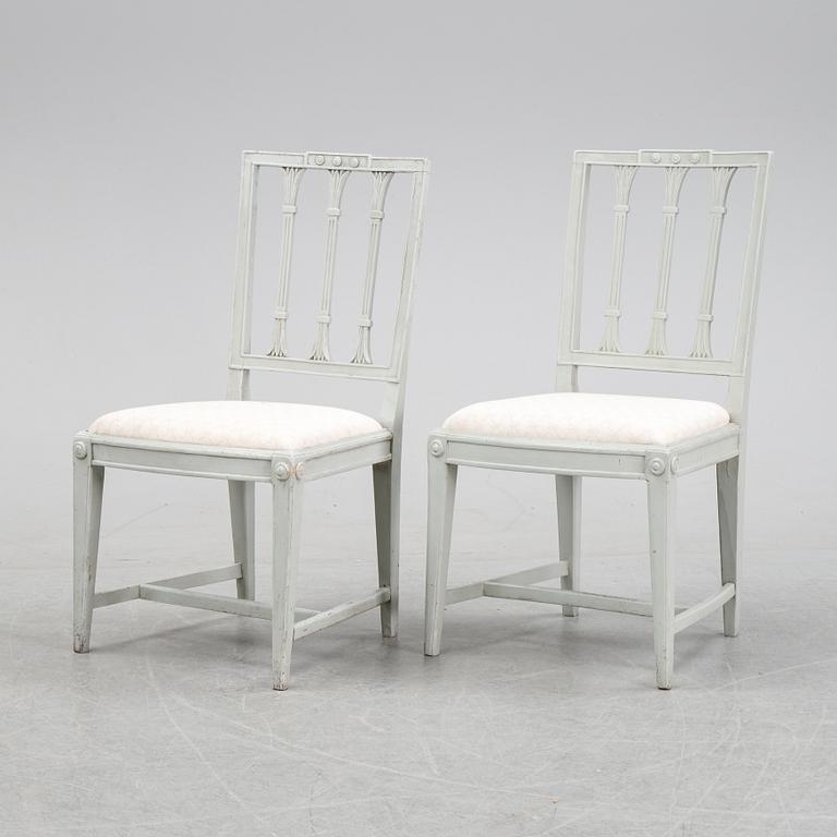 Six late Gustavian chairs by Johan Erik Höglander, master in Stockholm 1777.