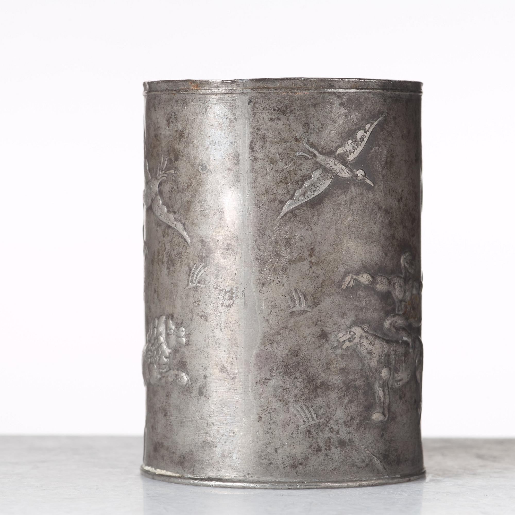 Nils Fougstedt, NILS FOUGSTEDT, a set of four pewter items, Svenskt Tenn, Sweden ca 1928.