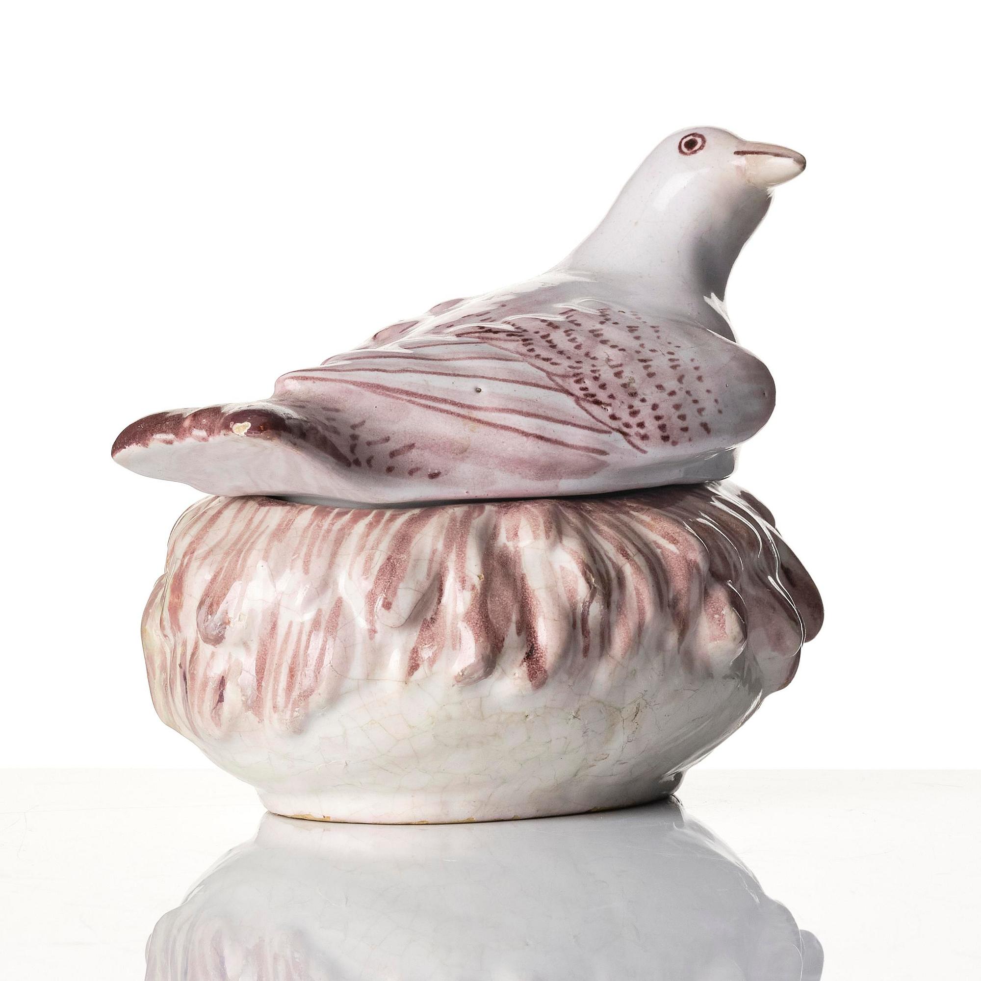 A Swedish Marieberg faience butter tureen, 18th century.