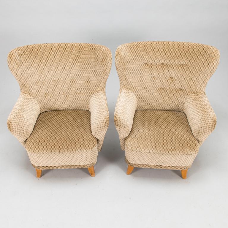 ILMARI LAPPALAINEN, a pair of mid-20th century 'Laila' armchairs for Asko.