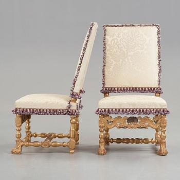 STOLAR, ett par, Frankrike, omkring år 1700, barock.