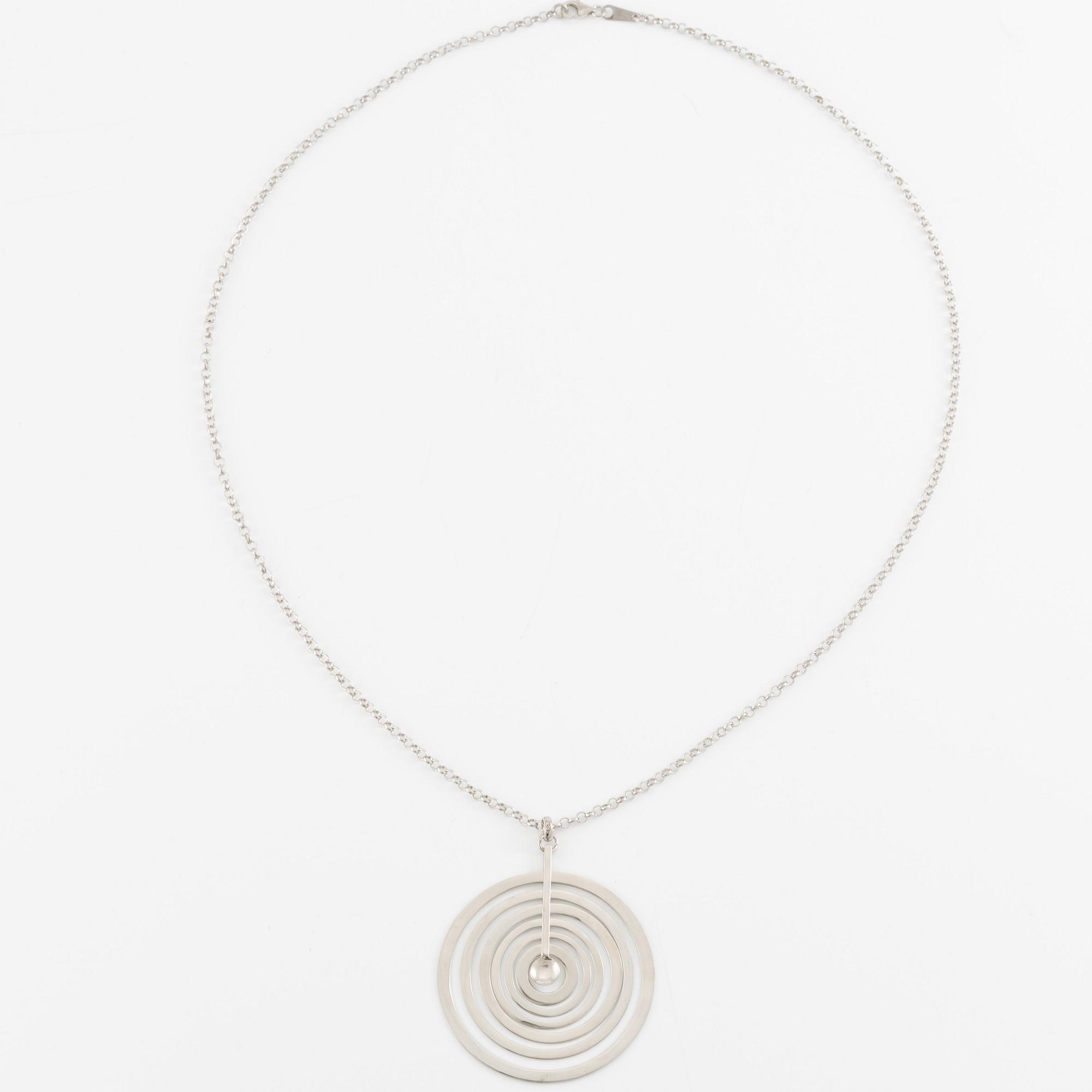 Tapio Wirkkala, pendant with chain "Silvermoon", sterling silver, for Kultakeskus.