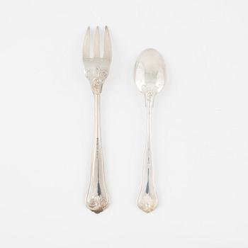 A Silver Cutlery, model Sachsisk, Cohr, second half of the 20th century (23 pieces).