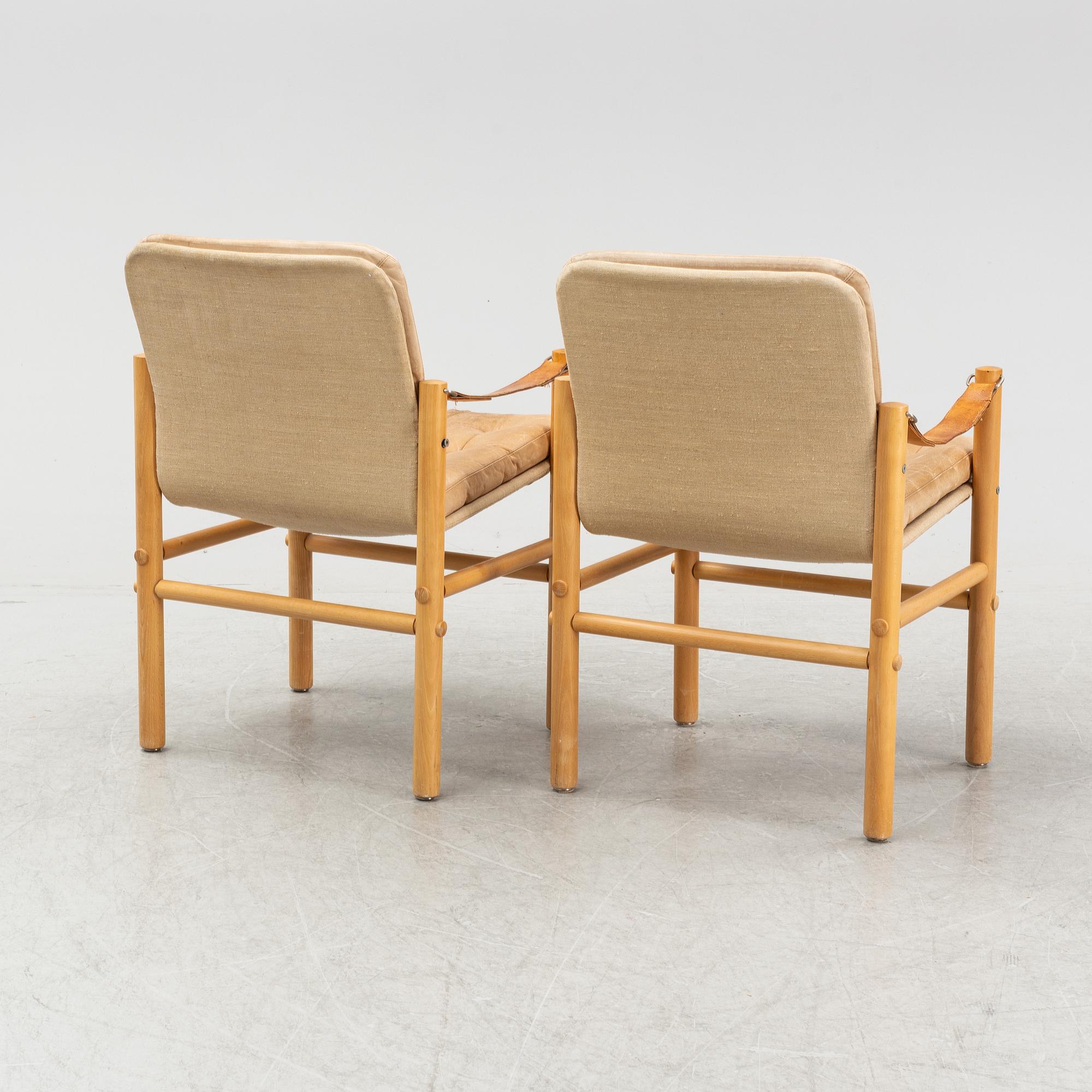 Bror Boije, safarifåtöljer, ett par, "Junker", Dux, formgivna 1975.