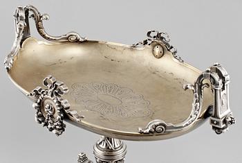 UPPSATSSKÅL, silver, Lars Larsson, Göteborg, 1878. Vikt 3417 g.