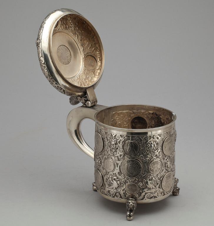 A Danish 19th century silver tankard.