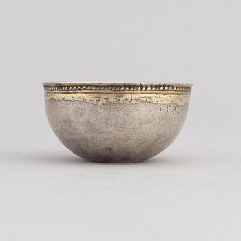 A Swedish Parcel-Gilt Silver Tumbler, mark of Johan Steinfort,  Stockholm 1742.