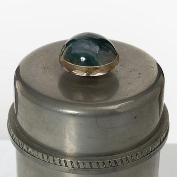 Firma Svenskt Tenn, probably Estrid Ericson & Nils Fougstedt, a pewter lidded jar, Stockholm, 1954.