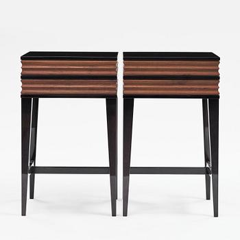 Attila Suta, a pair of bedside tables, executed in his own studio, Stockholm, 2025.