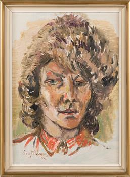 EVA BREMER-MYNTTI, oil on canvas laid on panel, signed and unclearly dated.