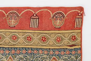 A Rasht embroided textile, North Persia, around the year 1900, c 157 x 115 cm.