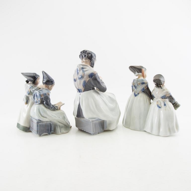 Figurines 3 pcs Royal Copenhagen mid/second half of the 20th century porcelain.