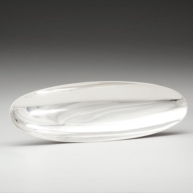 An Atelier Borgila sterling boat shaped bowl, Stockholm 1955.