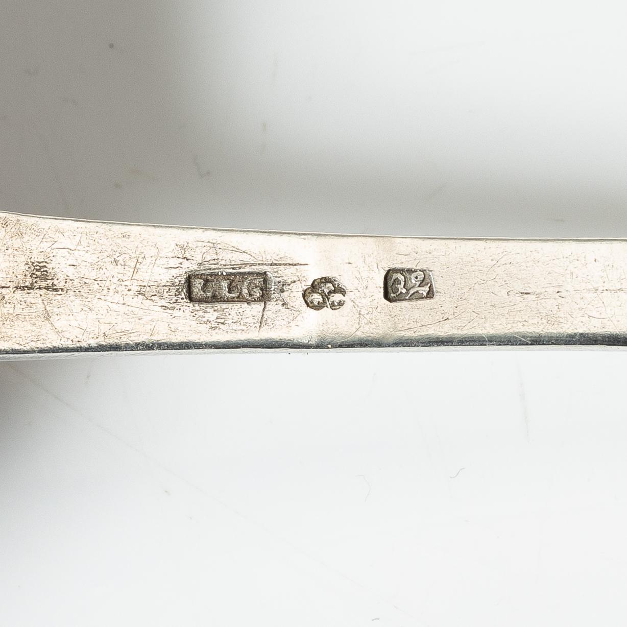 A Swedish silver spoon, marks of Lars Löfgren, Hudiksvall 1793.