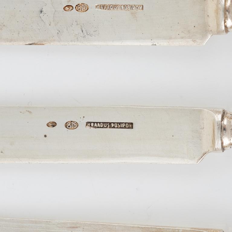 7 silver cutlery pieces, including H.Raadus & P.Osipov, Estonia, 1922-1939.