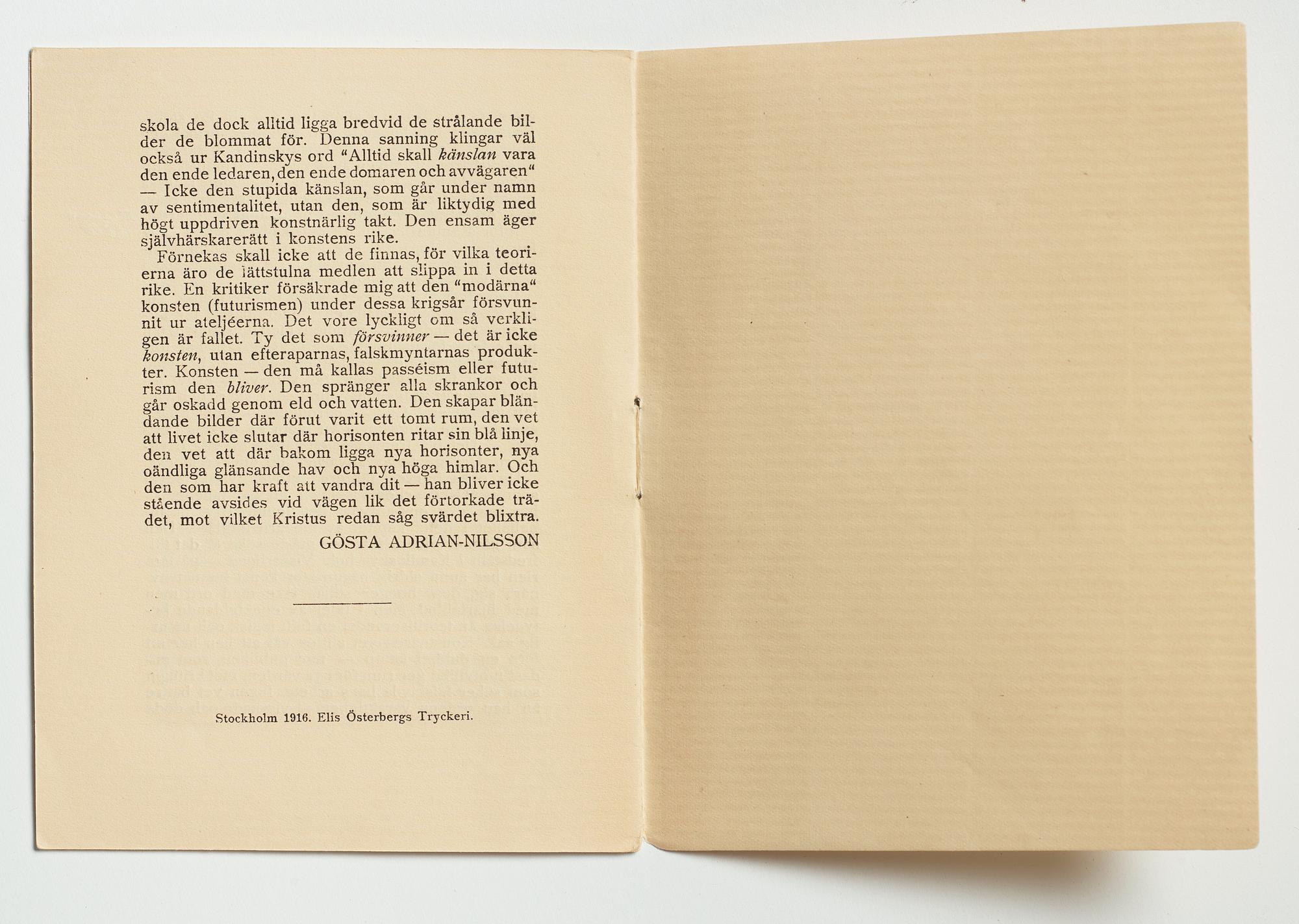 Books/Pamphlets (6) and a photo depicting Gösta Adrian-Nilsson.