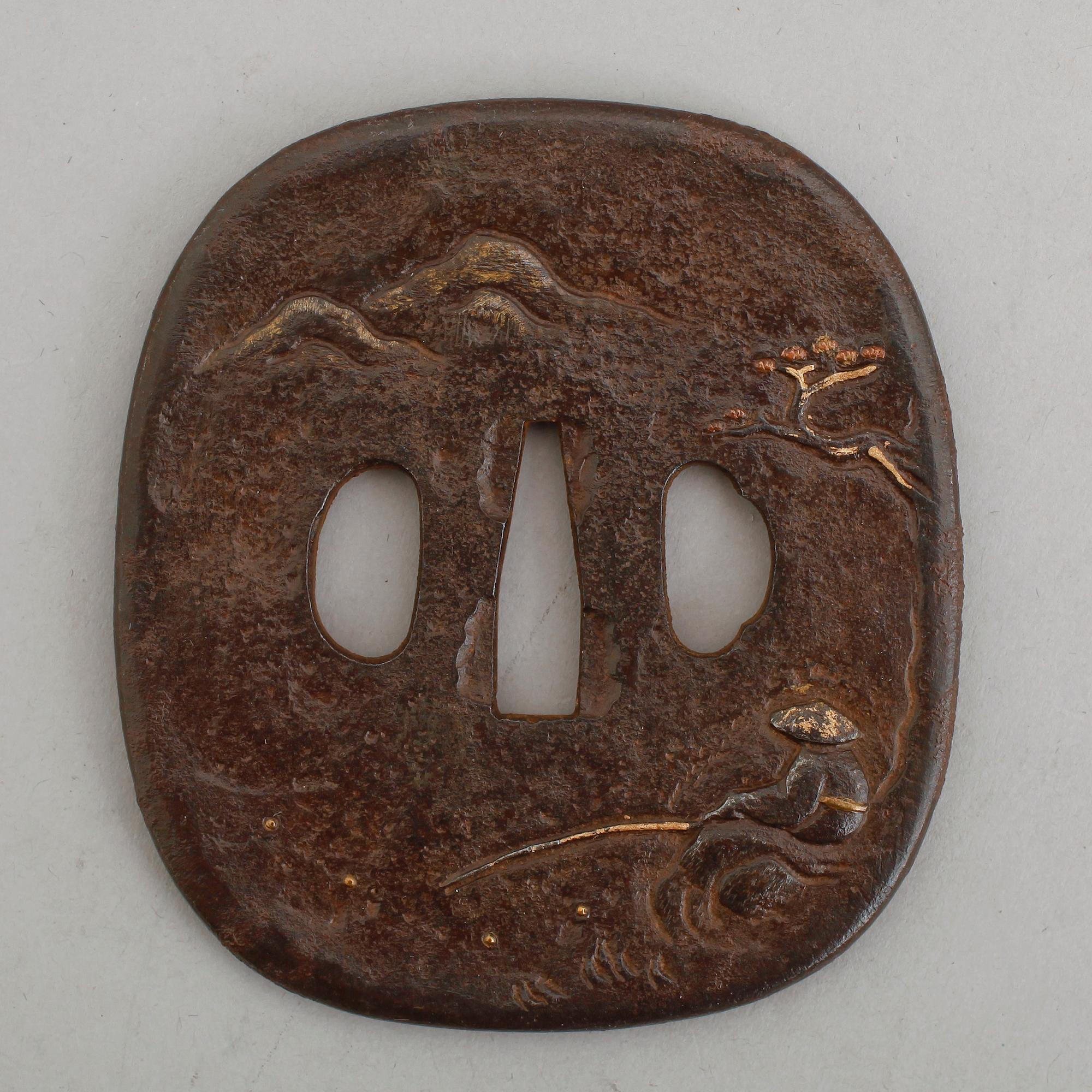 TSUBA, järn, Japan, 1700-tal.