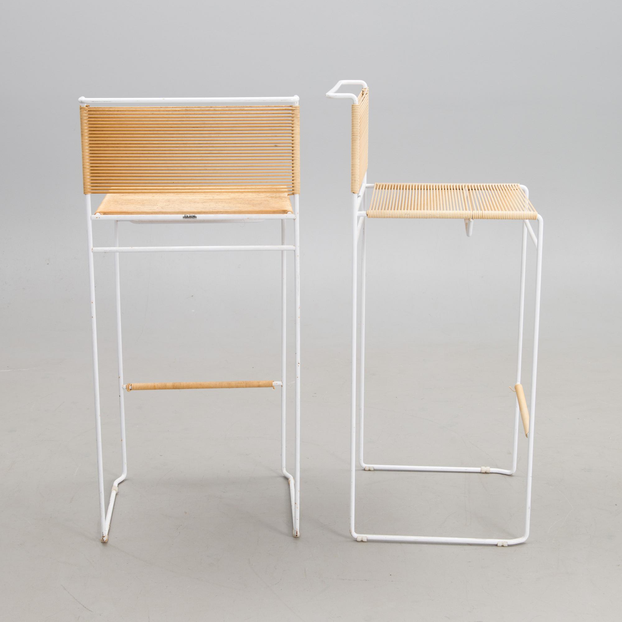 BARSTOLAR, ETT PAR, märkta Fly Line Carre (VI) – Italy, formigivna av Giandomenico Belotti, 1970-tal.