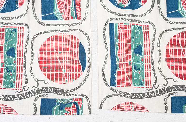 Josef Frank, curtains, a pair, "Manhattan", Svenskt Tenn.