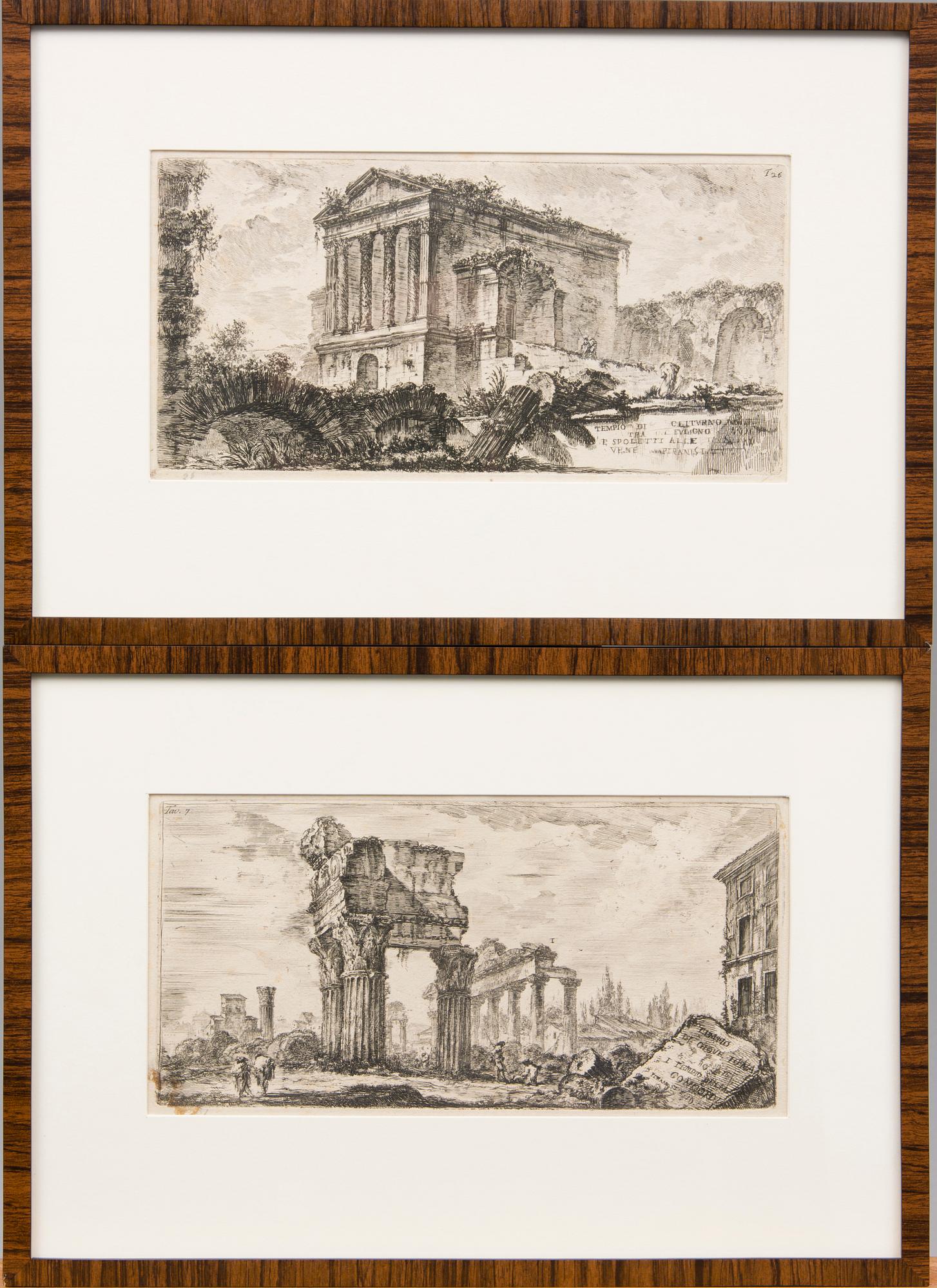 GIOVANNI BATTISTA PIRANESI, efter, etsningar 2 st.
