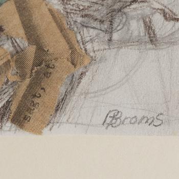 BIRGIT BROMS, collage on paper, signed.