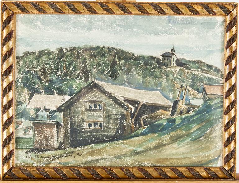 VÄINÖ KAMPPURI, akvarell, signerad och daterad -21.