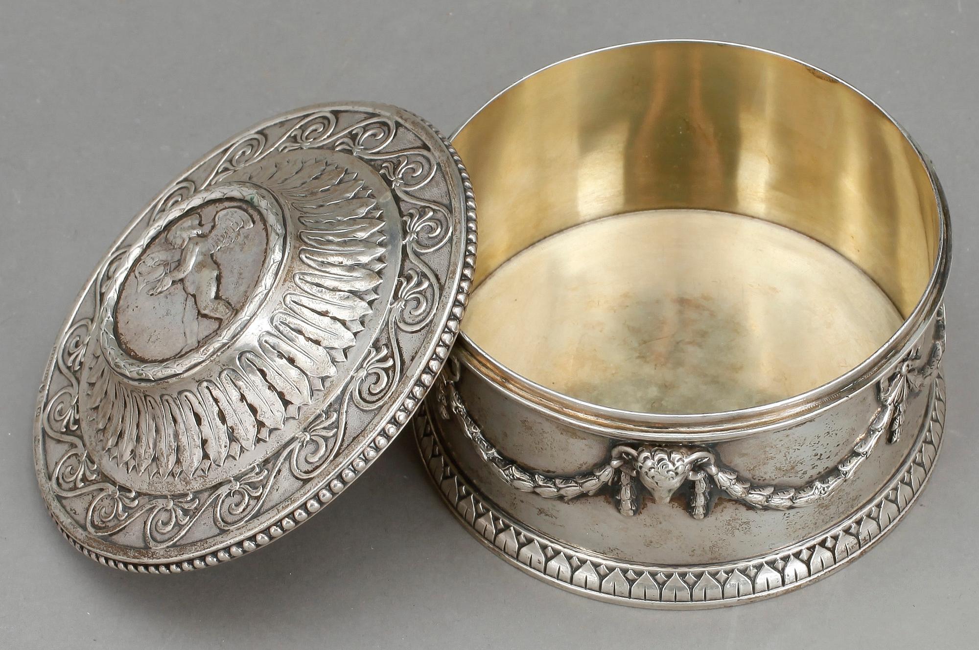 SOCKERSKÅL, silver, gustaviansk stil, C.G. Hallberg, Stockholm, 1900, vikt ca 486 g.