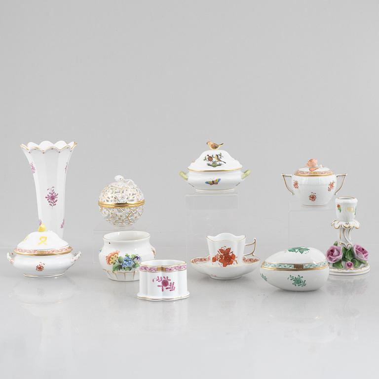 15 pieces of Herend porcelain, Hungary, 20th century.