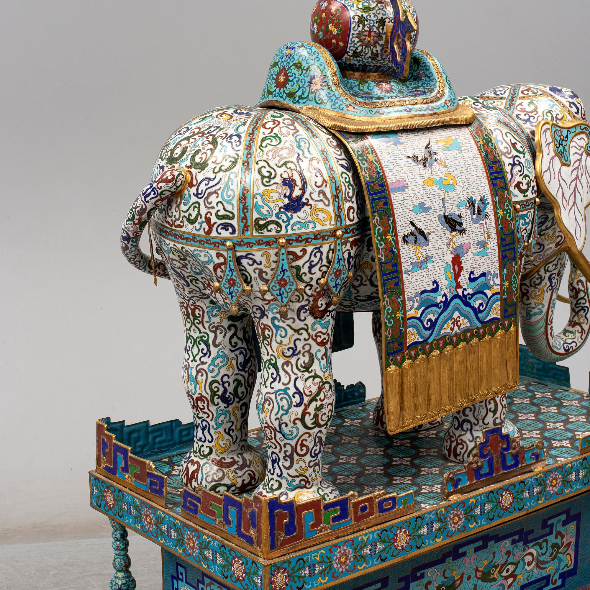 A large chinese cloisonné sculpture, 20th Century.