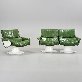 FÅTÖLJER / SOFFA, 3 delar, "Saturnus", Yrjö Kukkapuro, Haimi, Finland, 1970-tal.