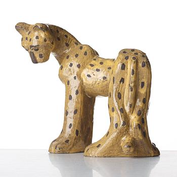 Vicke Lindstrand, skulptur, gepard, Upsala-Ekeby 1949, modell 3003.