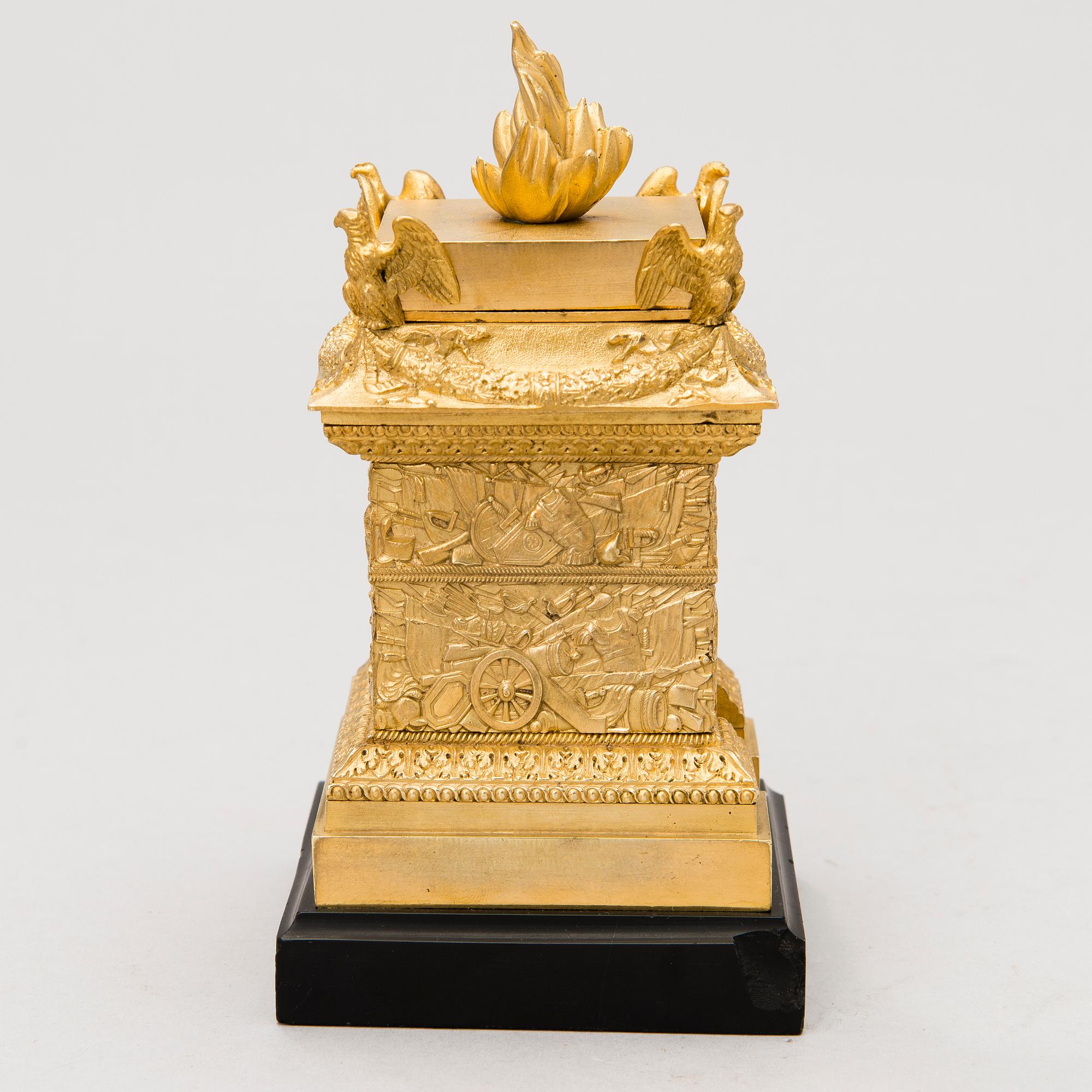 CANDLESTICK/CASSOLETTE, ormolu, France early 19th century.