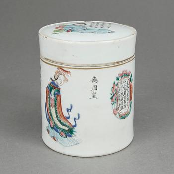 BURK med LOCK, porslin, Kina, troligen Daoguang (1821-50).