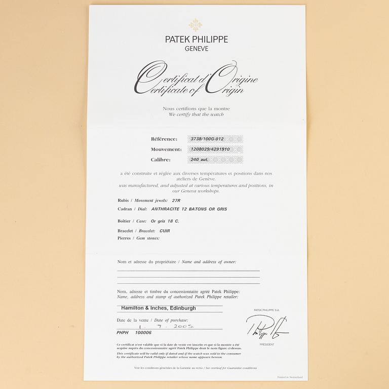 Patek Philippe, Golden Ellipse, "Jumbo", ca 2005.