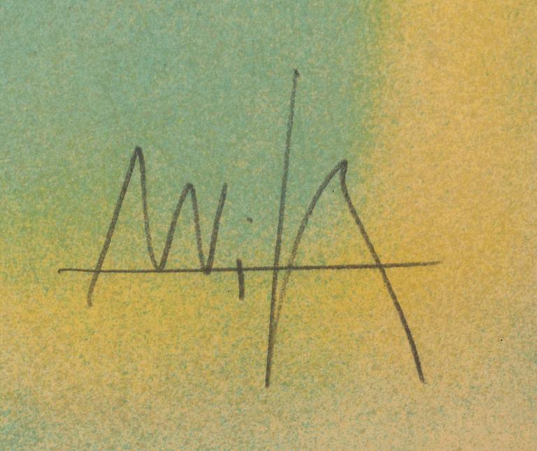 WIFREDO LAM, a lithograph in color. Signed.