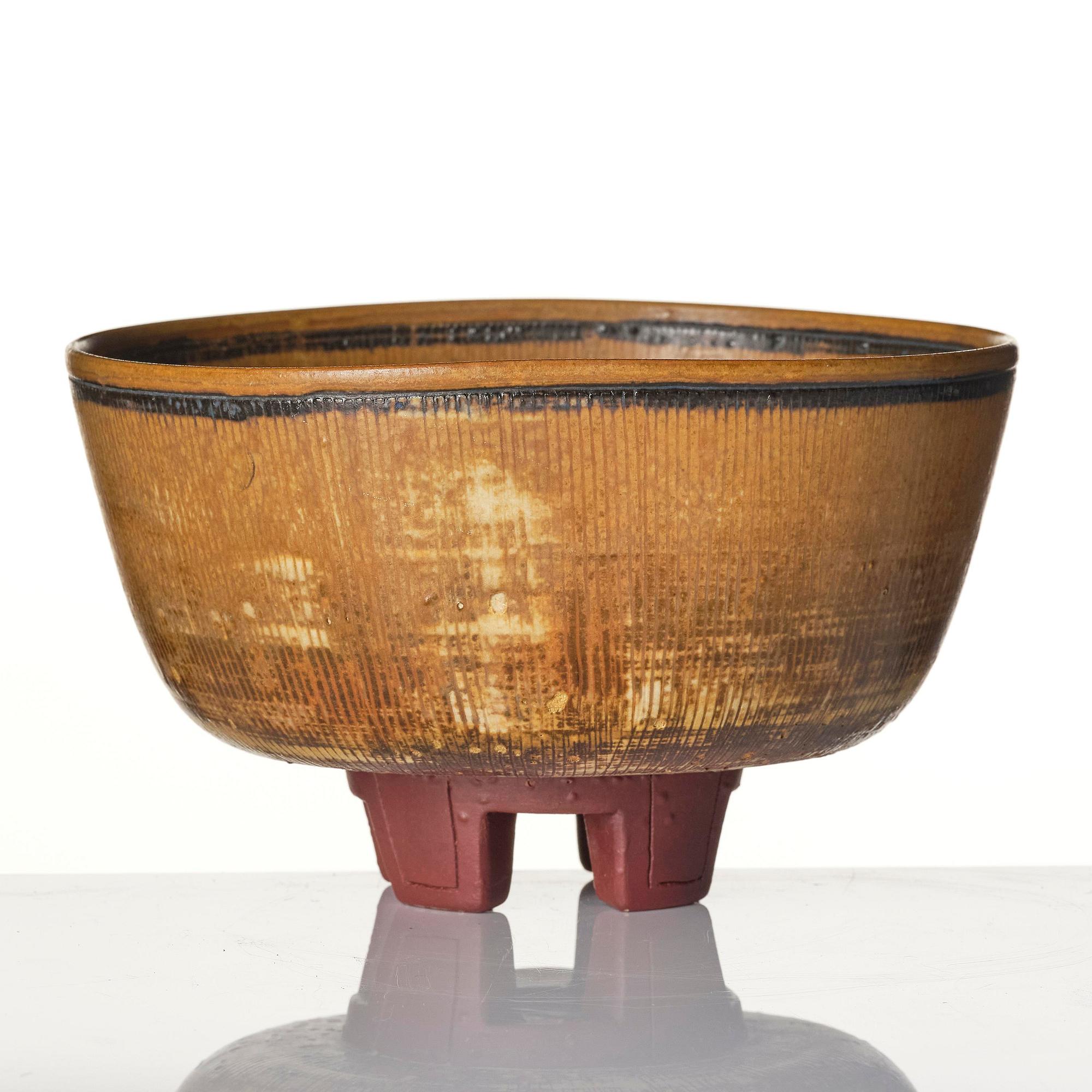 Wilhelm Kåge, skål, "Farsta", stengods, Gustavsbergs Studio, 1956.