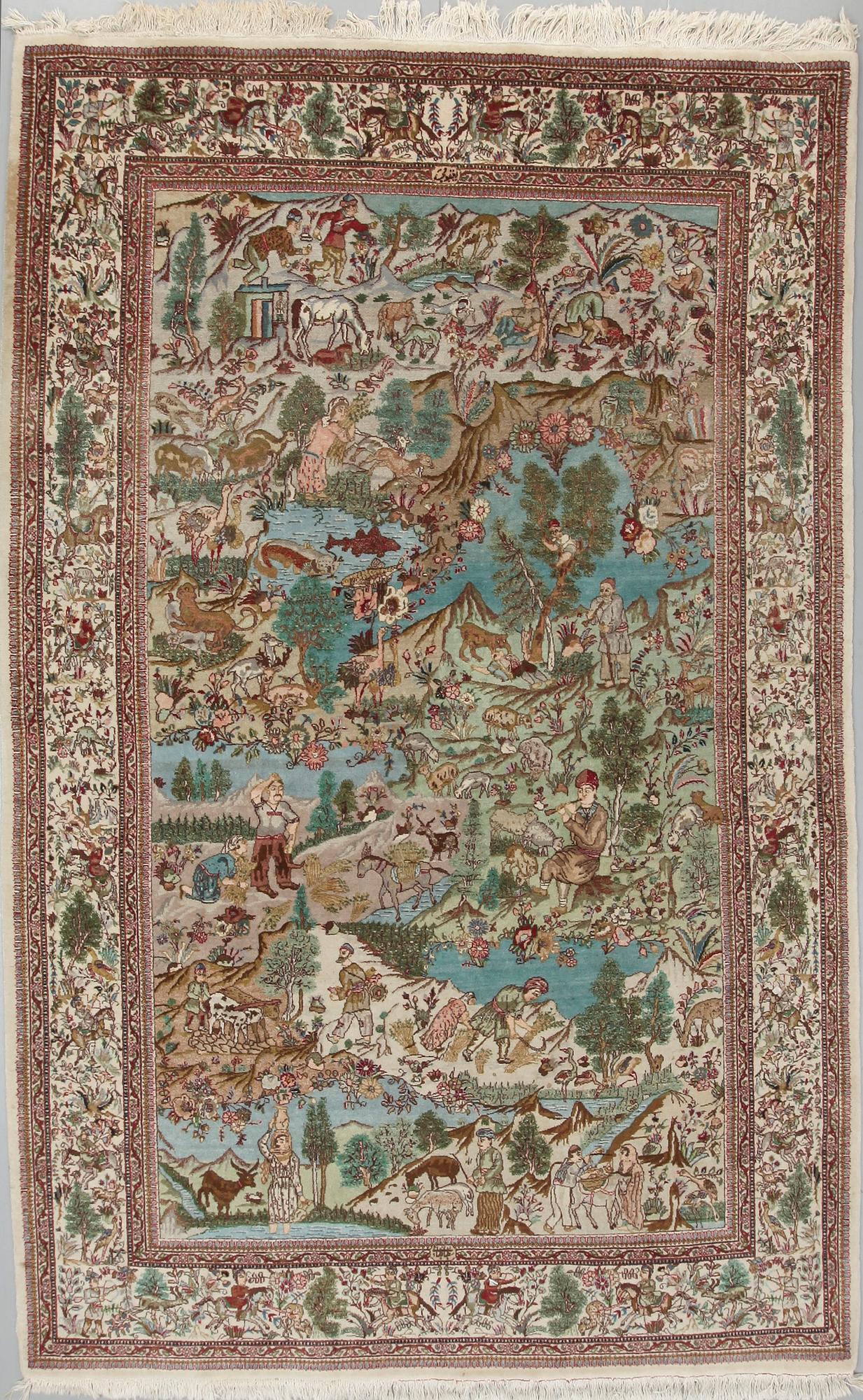 MATTA. Täbriz, figural, old/semiantik, 280 x 176.