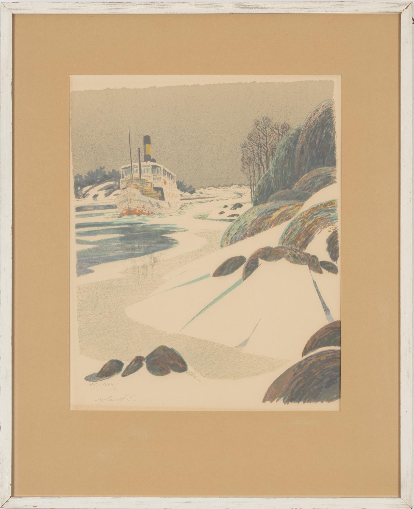 Roland Svensson, lithograph in colours, signed HC XVII/L.