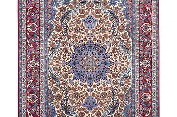 A part silk Isfahan rug, a. 243 x 158 cm.