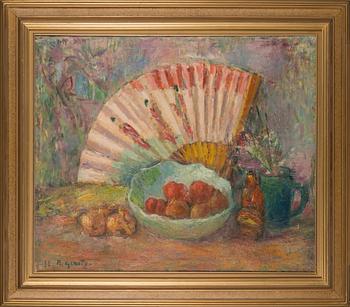Meri Genetz, oil on canvas, sgined and unclearly dated.