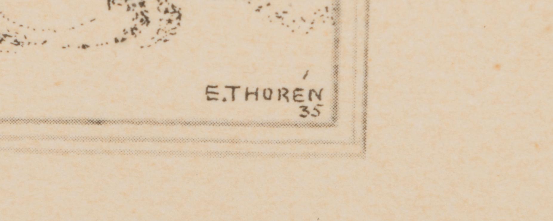 ESAIAS THORÉN, 3 kpl, litografeja, signeerattu ja päivätty E. Thorén 1935-38.