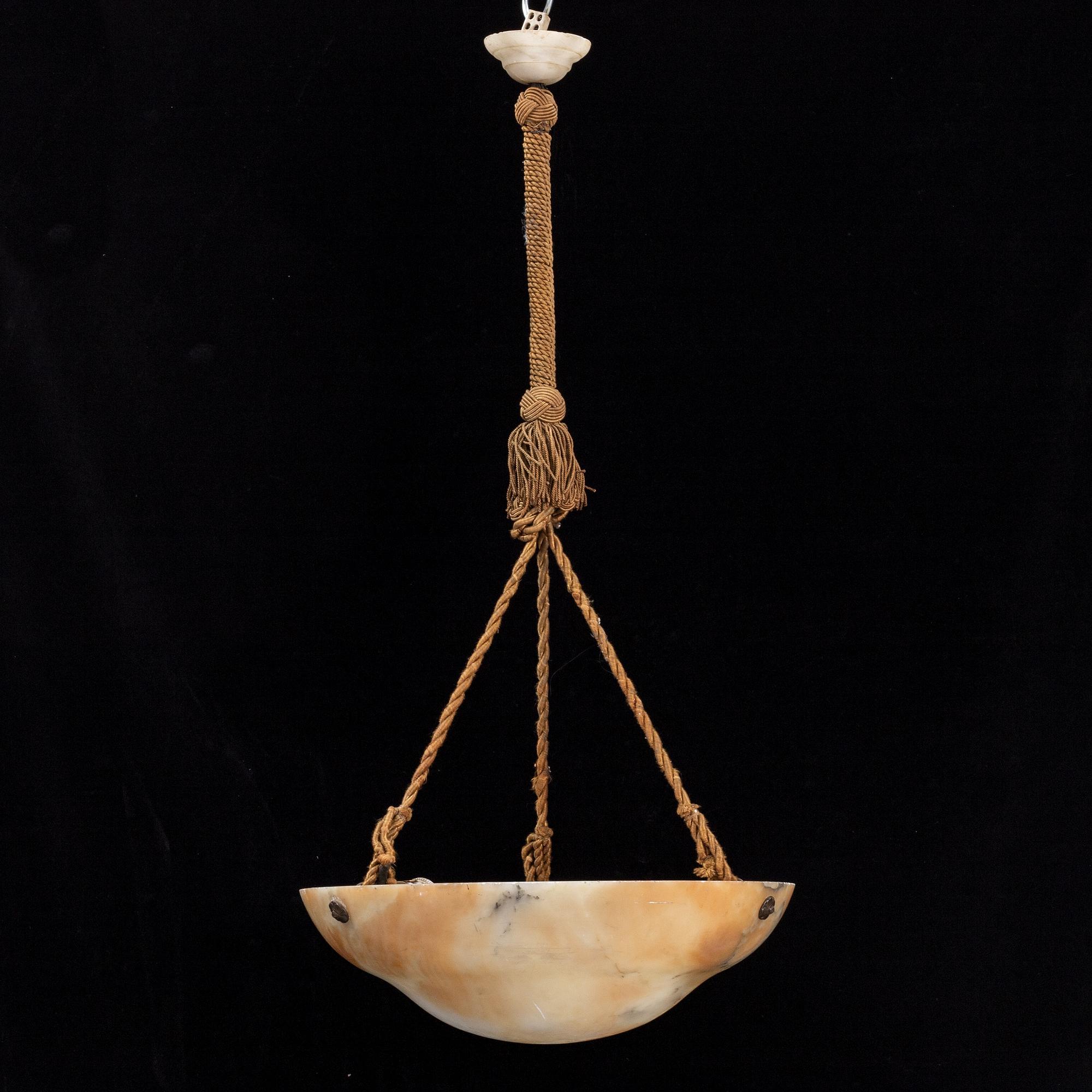 An alabaster ceiling light, 1920's.