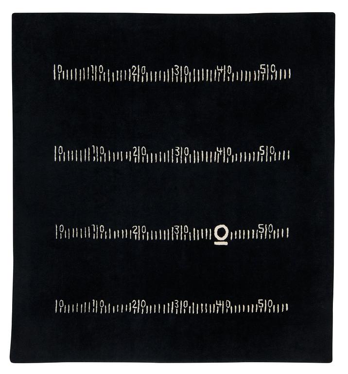 Eileen Gray, CARPET. "Centimètre", Black board rug, Handtufted, 246,5 x 228,5 cm, After design by Eileen Gray.