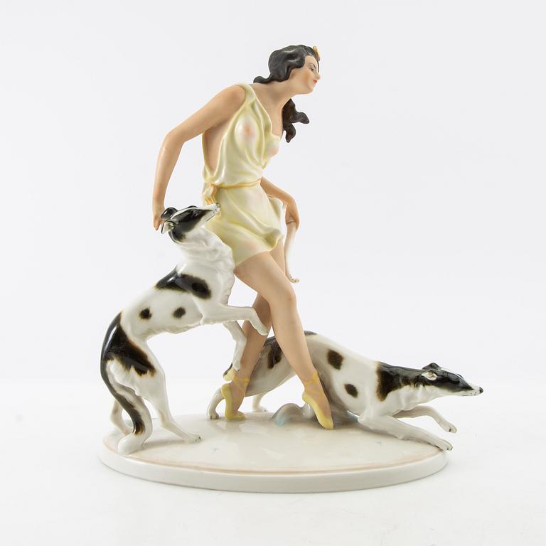 Figure Volkstedt Germany mid-20th century porcelain.