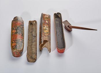 PENNSKRIN, 2 st., "Qalamdan", Qajar 1800-tal.
