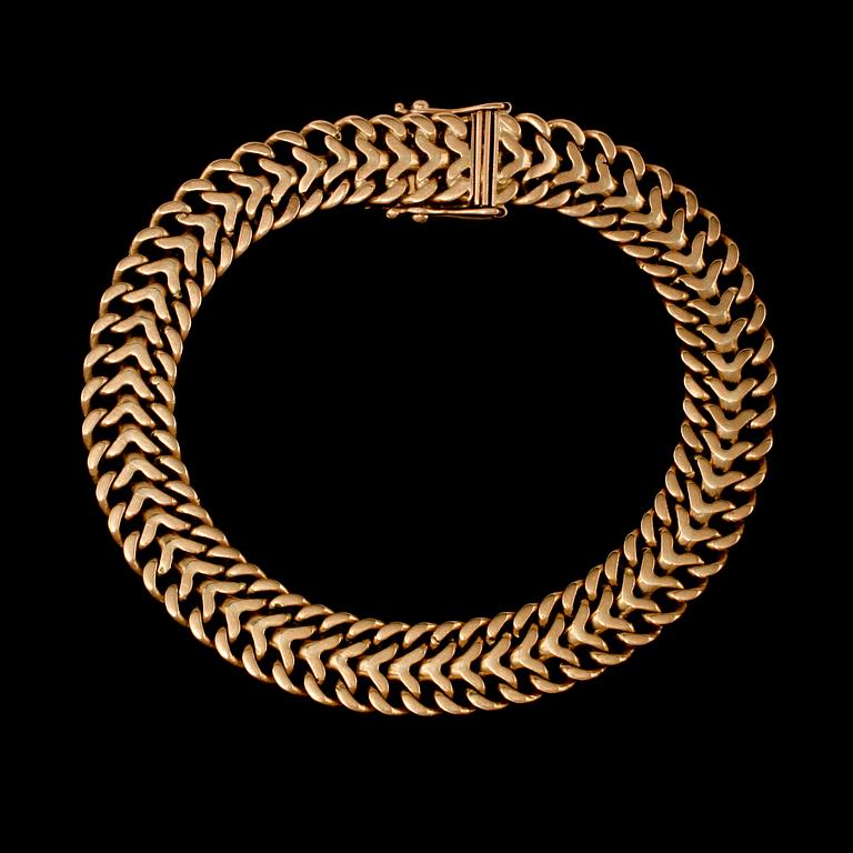 ARMLÄNK, 18k guld, Ädelsmycken AB, Stockholm, 1965. vikt 31 g.