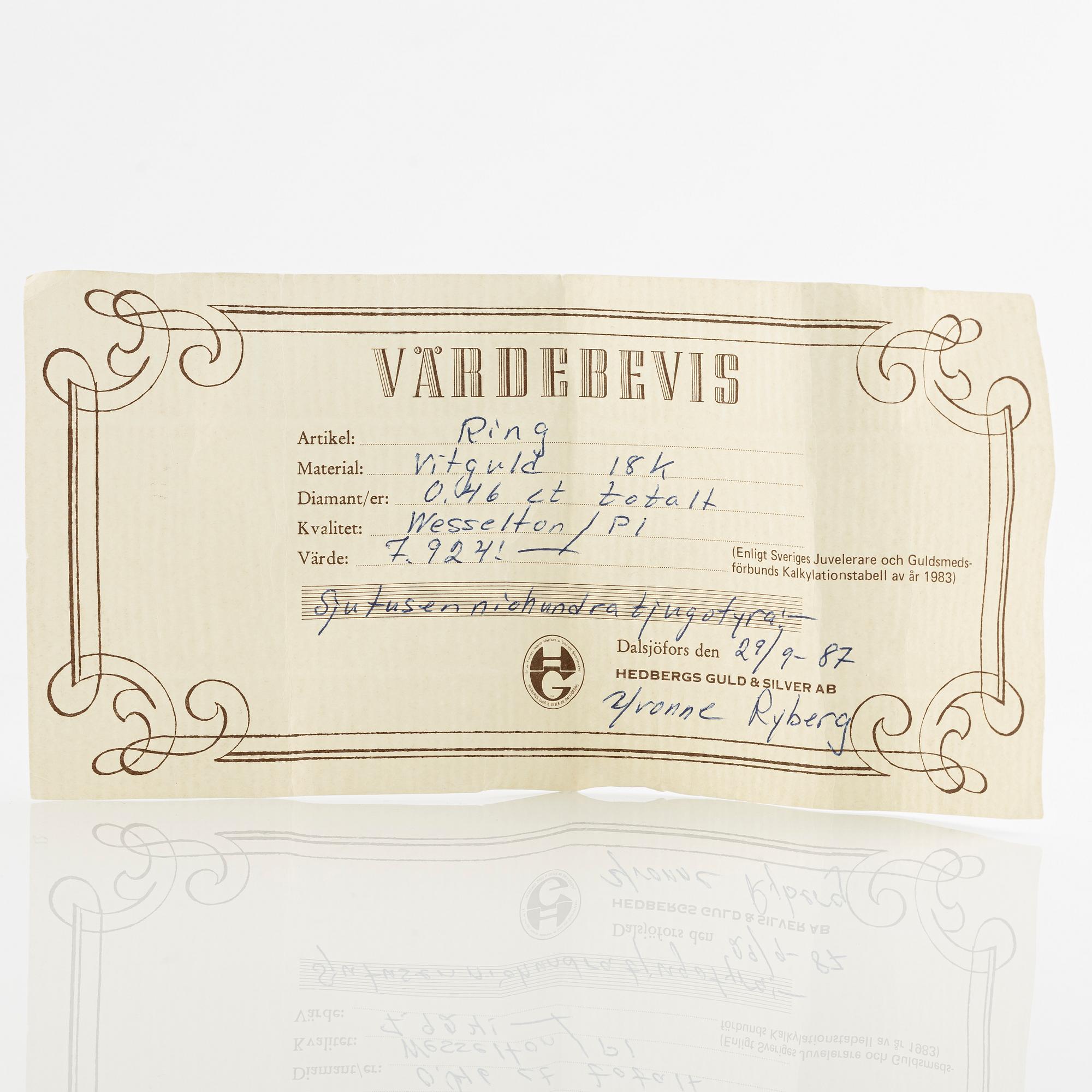 Ring 18K gold set with round brilliant and eight-cut diamonds.