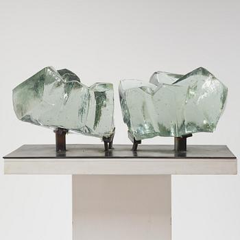 Edvin Öhrström, a cast glass sculpture, Lindshammar Glassworks, 1976, ed. 1/9.